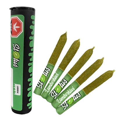 Status 1.25 g Lamborkiwi Liquid Diamond Infused Kief Coated PR 5 x 0.25 g Pre-Rolls