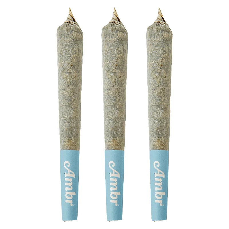 Close-up of the Rainbow Snowcone Infused Pre Rolled 3 x 0.5 g pre-rolls against a solid white background.