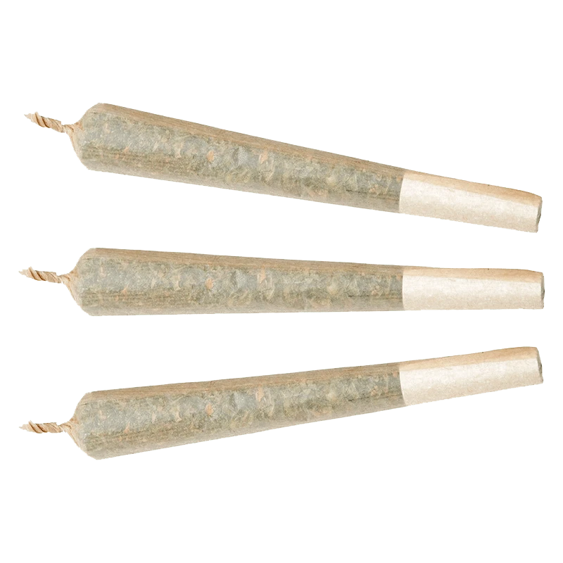 Front view of the Big Blue Razz Disty + Diamond Infused PR, showcasing a rolled, cone-shaped product with a visible tip.