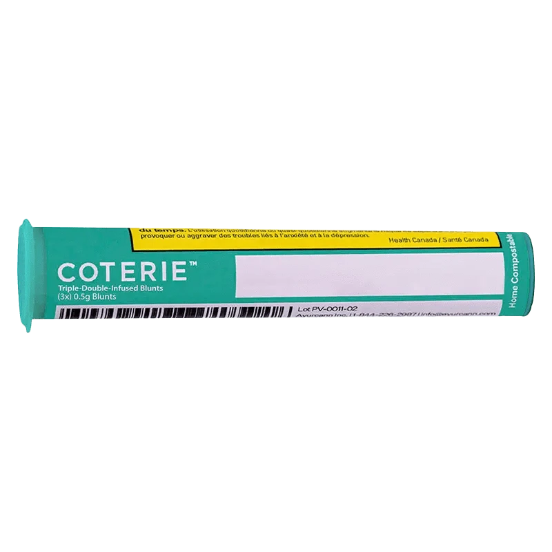 A close-up of Triple-Double-Infused Blunts Pre Rolled 3 x 0.5 g packaging with bold branding against a plain white background.