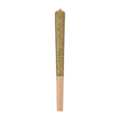 A close-up, side view of the Country Club Infused Pre Rolled 1 x 1 g, showcasing its cylindrical form and textured paper wrapping.