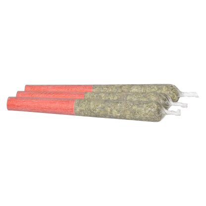 A three-pack of Strawberry Ice Diamond Infused Pre Rolled 0.5g pre-rolls displayed against a plain white background.