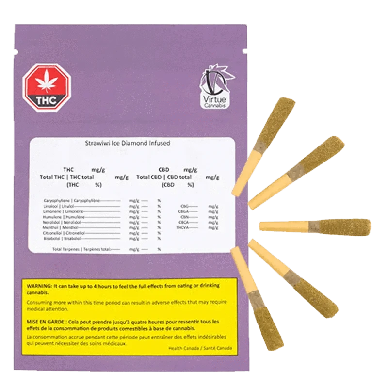 Virtue 2.5 g Strawiwi Diamond Infused PR 5 x 0.5 g Infused Pre-Rolls