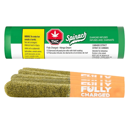 Spinach Fully Charged 2.5 g Mango Dream Infused PR 5 x 0.5 g Pre-Rolls