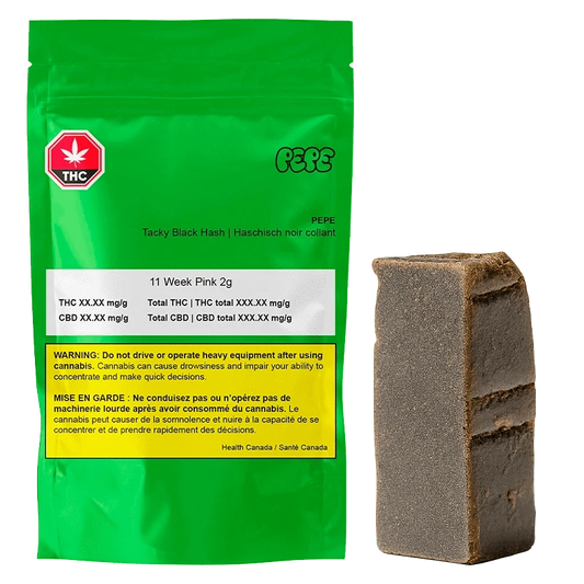 Pepe 2 g Tacky Black Hash 11 Week Pink Concentrates