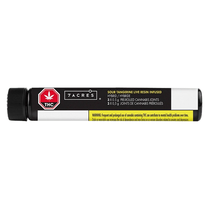 7Acres 1.5 g Sour Tangerine Live Resin Infused PR 3 x 0.5 g Pre-Rolls