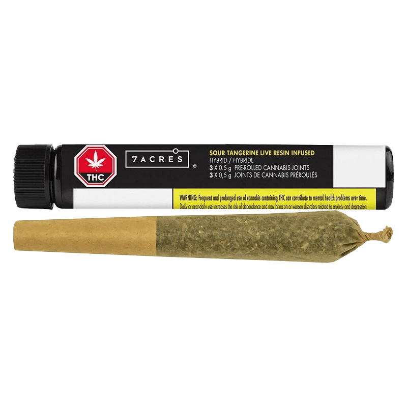 7Acres 1.5 g Sour Tangerine Live Resin Infused PR 3 x 0.5 g Pre-Rolls