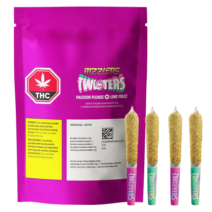 Rizzlers 2 g Lime FRizz + Passion Plunge Kief Coated Infused PR 4 x 0.5 g Pre-Rolls