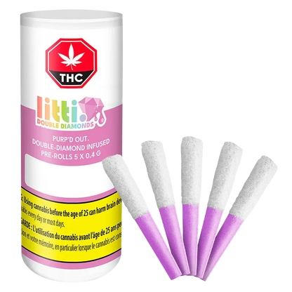 LITTI 2 g Purp'd Out Double Diamond Infused PR 5 x 0.4 g Pre-Rolls