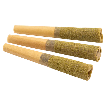 Three angled Fruitloops Diamond Infused PR 3 x 0.5 g cones shown on a white background, their tips coated in a textured greenish layer.