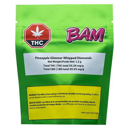 BAM 1.2 g Pineapple Glimmer Whipped Diamonds Concentrates