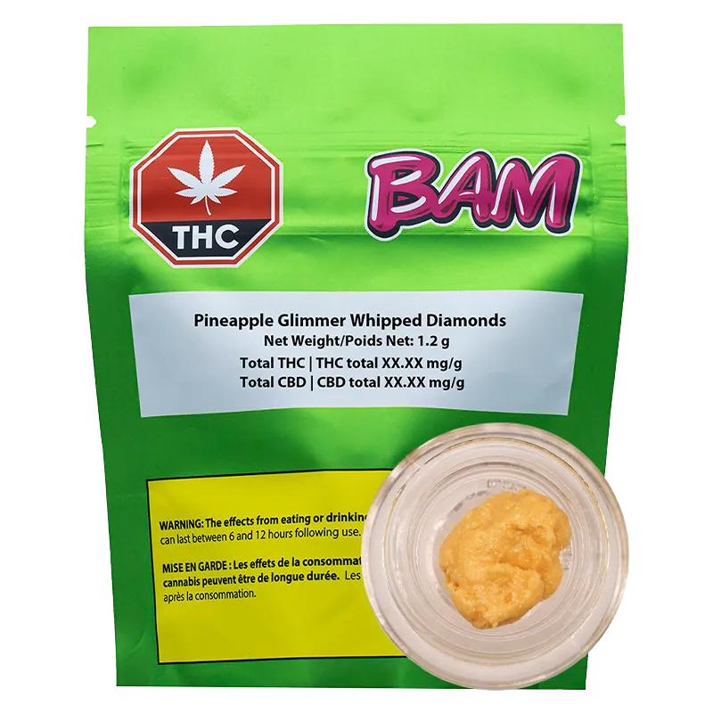 BAM 1.2 g Pineapple Glimmer Whipped Diamonds Concentrates