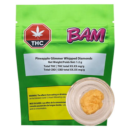 BAM 1.2 g Pineapple Glimmer Whipped Diamonds Concentrates