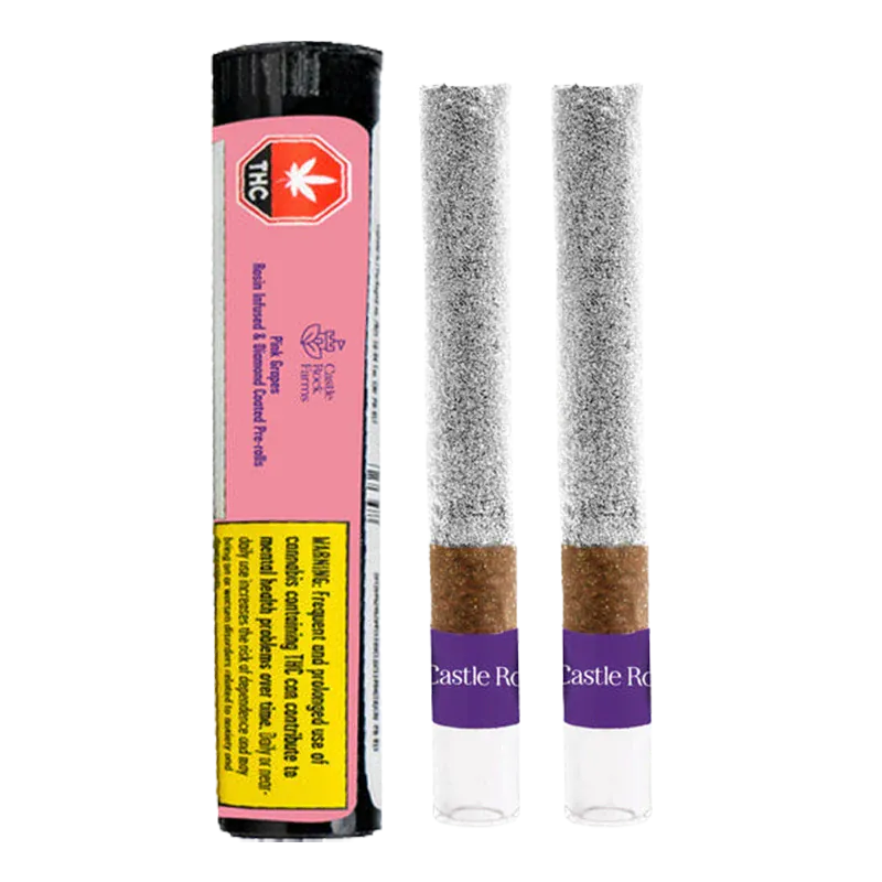 Castle Rock Farms 2 g Pink Grapes Live Rosin & Diamond Infused Blunt PR 2 x 1 g Pre-Rolls