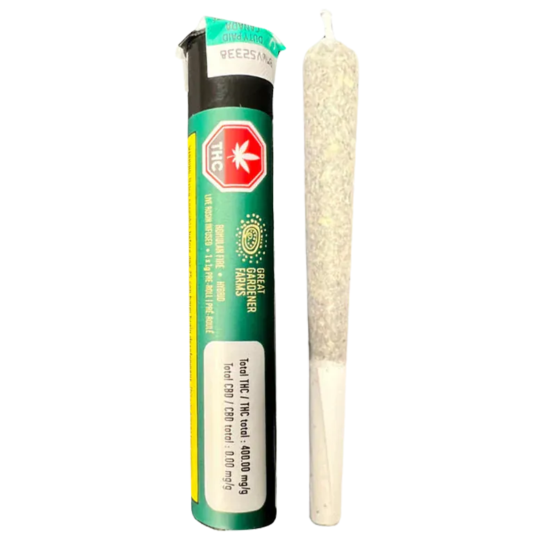 Great Gardener Farms 1 g Romulan Fire Live Rosin Infused PR 1 x 1 g Pre-Rolls