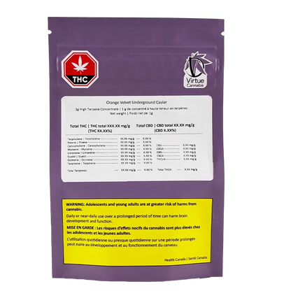 Virtue Cannabis 1 g Orange Velvet Underground Caviar Concentrates