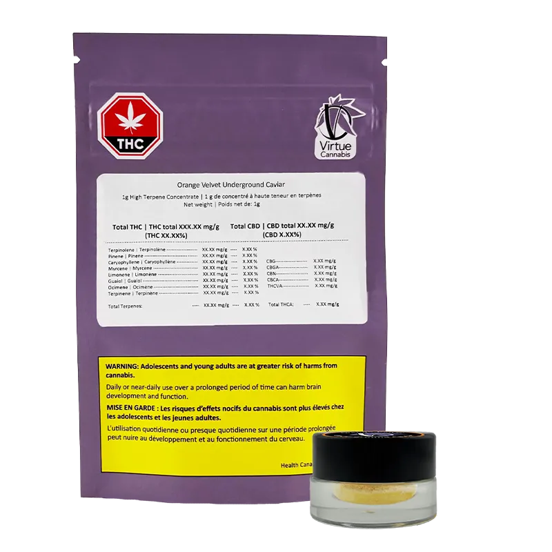 Virtue Cannabis 1 g Orange Velvet Underground Caviar Concentrates