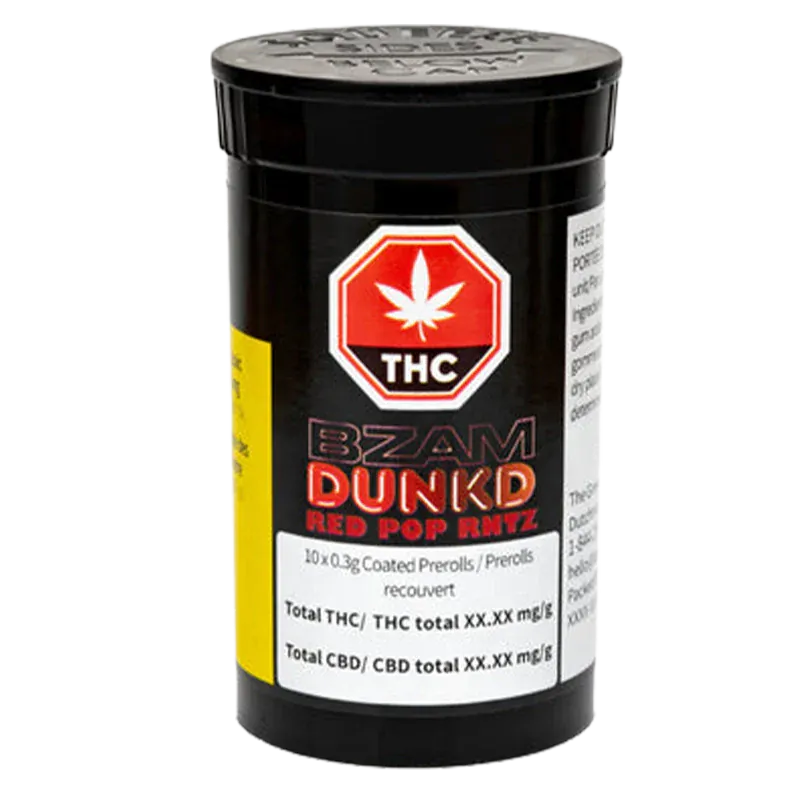 BZAM 3 g Dunkd Red Pop Rntz Infused PR 10 x  0.3 g Pre-Rolls