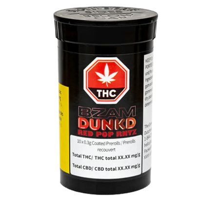 BZAM 3 g Dunkd Red Pop Rntz Infused PR 10 x  0.3 g Pre-Rolls