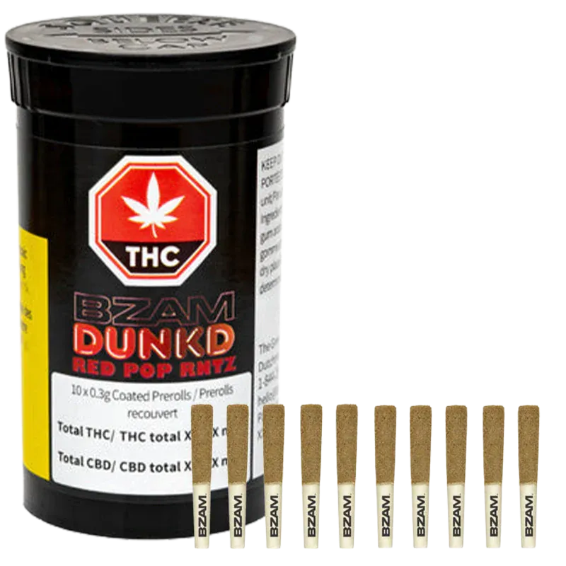 BZAM 3 g Dunkd Red Pop Rntz Infused PR 10 x  0.3 g Pre-Rolls