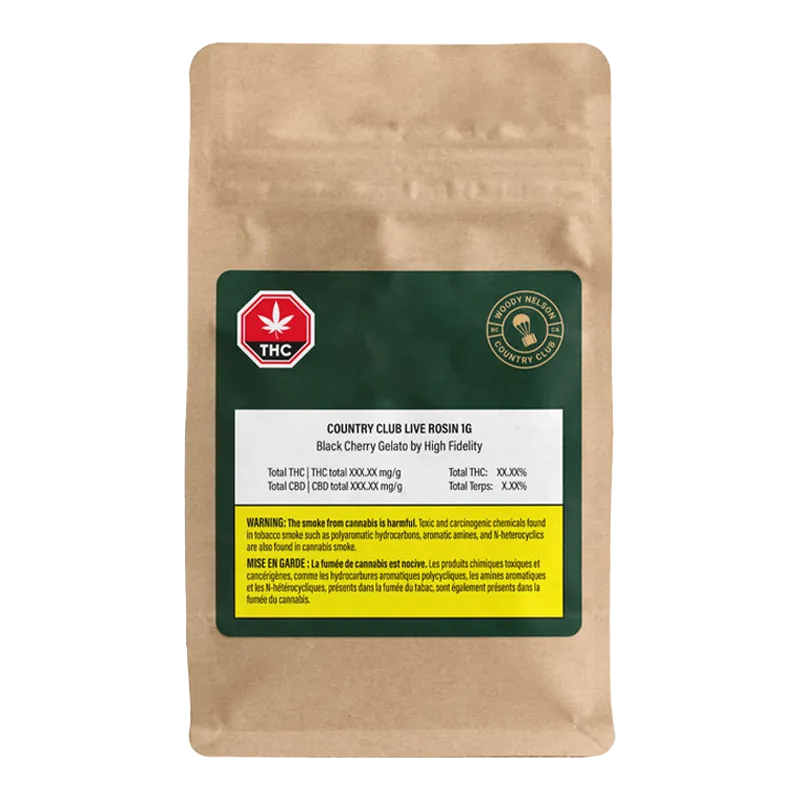 Woody Nelson Country Club 1 g Black Cherry Gelato Live Rosin Concentrates
