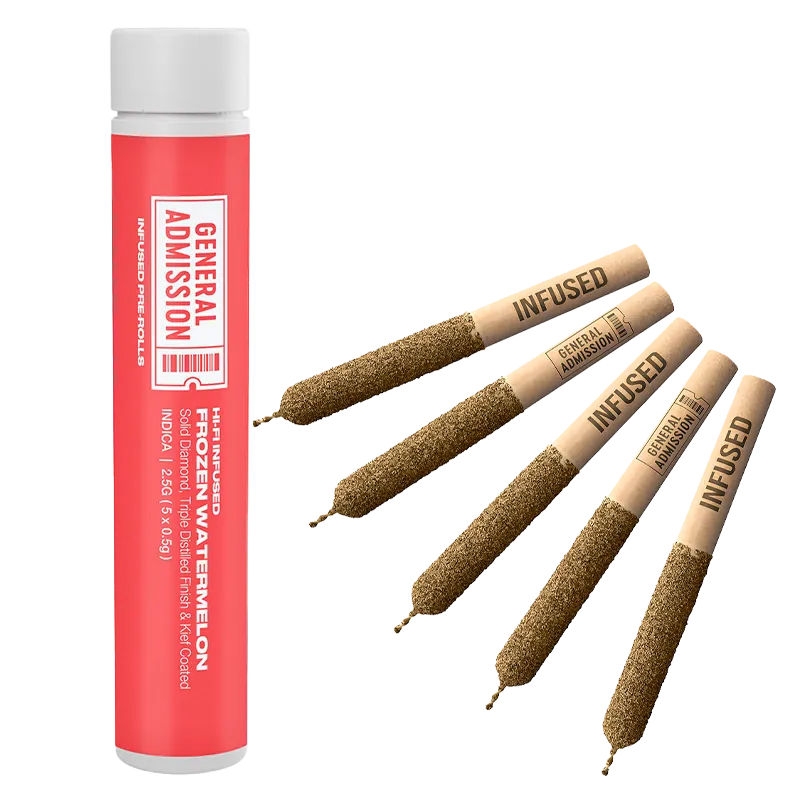 General Admission 2.5 g Frozen Watermelon Hi-Fi Infused PR 5 x 0.5 g Pre-Rolls