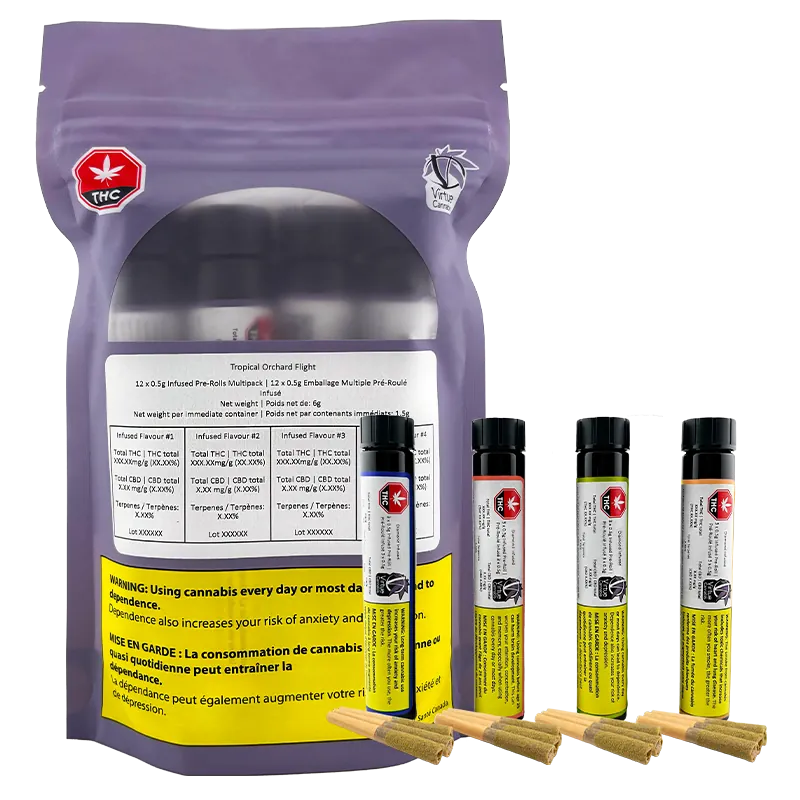 Virtue Cannabis 6 g Tropical Orchard Flight Infused PR 12 x 0.5 g Pre-Rolls