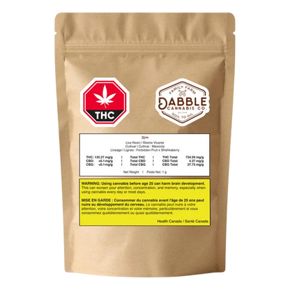 Dabble Cannabis Co. 1 g Live Resin Mexicola Concentrates