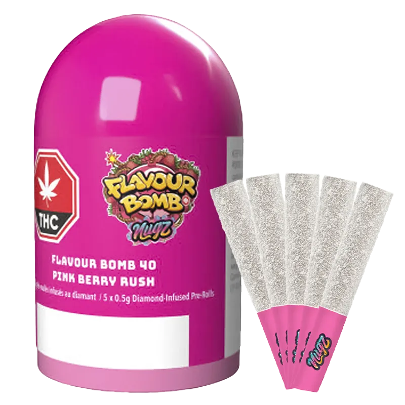 Nugz 2.5 g Pink Berry Rush Diamond Infused PR 5 x 0.5 g Pre-Rolls