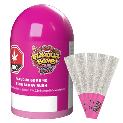 Nugz 2.5 g Pink Berry Rush Diamond Infused PR 5 x 0.5 g Pre-Rolls