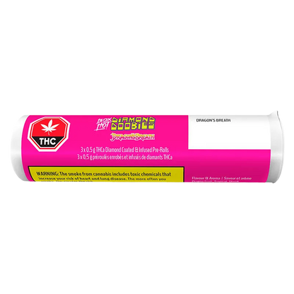 BOXHOT 1.5 g Diamond Doobies Dragon's Breath Diamond Coated Infused PR 3 x 0.5 g Pre-Rolls