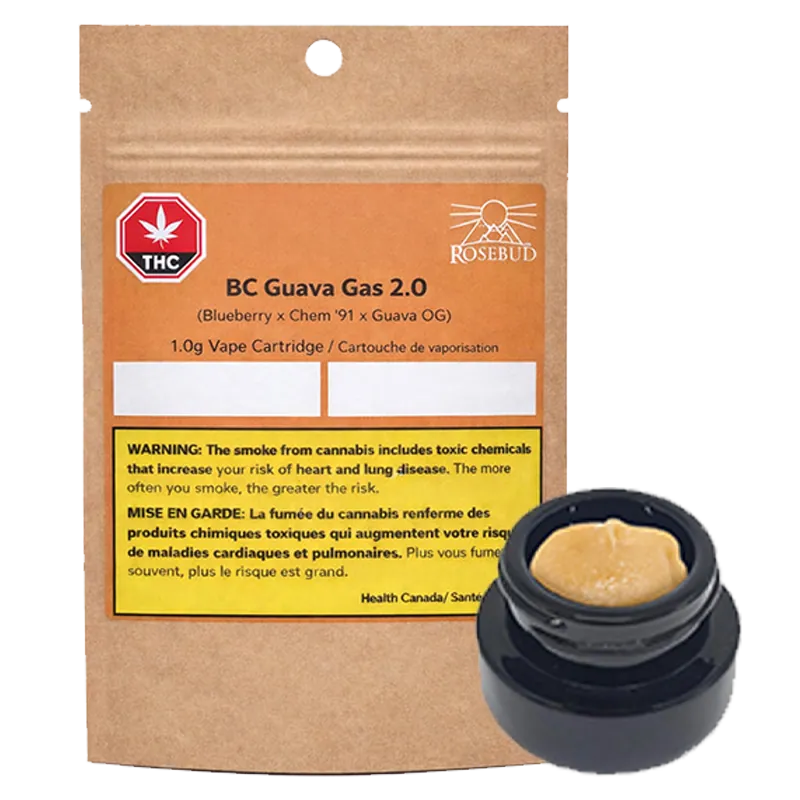 Rosebud Cannabis Farms 1 g BC Guava Gas 2.0 Live Rosin Concentrates