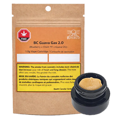 Rosebud Cannabis Farms 1 g BC Guava Gas 2.0 Live Rosin Concentrates