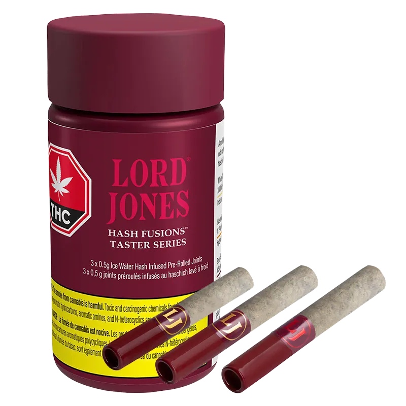 Lord Jones 1.5 g Hash Fusions Taster Series Infused PR 3 x 0.5 g Pre-Rolls
