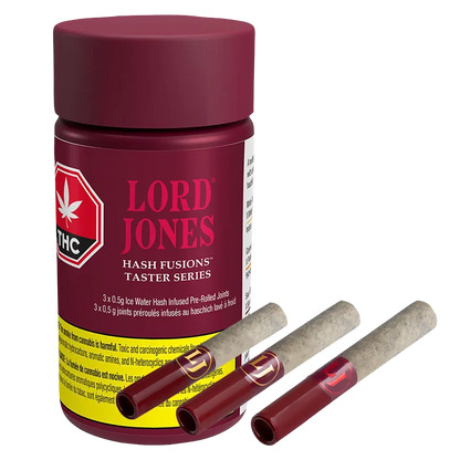Lord Jones 1.5 g Hash Fusions Taster Series Infused PR 3 x 0.5 g Pre-Rolls