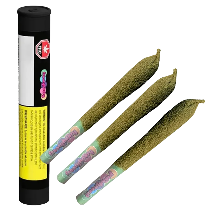 Frootyhooty 1.5 g Wild Watermlon Coconut  Live Rosin & Liquid Diamond + Kief Coated Infused PR 3 x 0.5 g Pre-Rolls