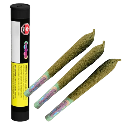 Frootyhooty 1.5 g Wild Watermlon Coconut  Live Rosin & Liquid Diamond + Kief Coated Infused PR 3 x 0.5 g Pre-Rolls