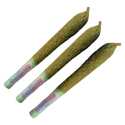 Frootyhooty 1.5 g Wild Watermlon Coconut  Live Rosin & Liquid Diamond + Kief Coated Infused PR 3 x 0.5 g Pre-Rolls