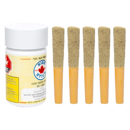Canna Cabana CA - Prod 2.5 g Puck Drop Pineapple Liquid Diamond Infused PR 5 x 0.5 g Pre-Rolls