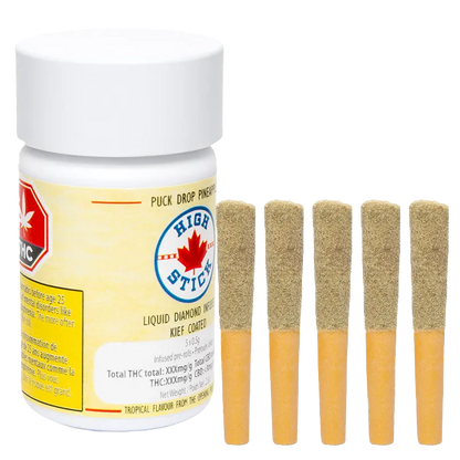 Canna Cabana CA - Prod 2.5 g Puck Drop Pineapple Liquid Diamond Infused PR 5 x 0.5 g Pre-Rolls