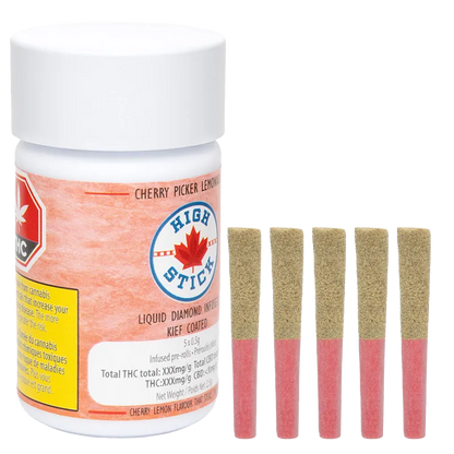 High Stick 2.5 g Cherry Picker Lemonade Liquid Diamond Infused PR 5 x 0.5 g Pre-Rolls