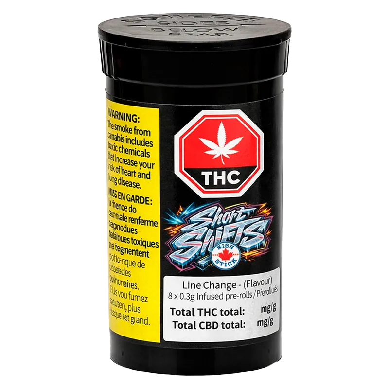 High Stick 2.4 g Short Shifts Line Change Liquid Diamond Infused PR 8 x 0.3 g Pre-Rolls