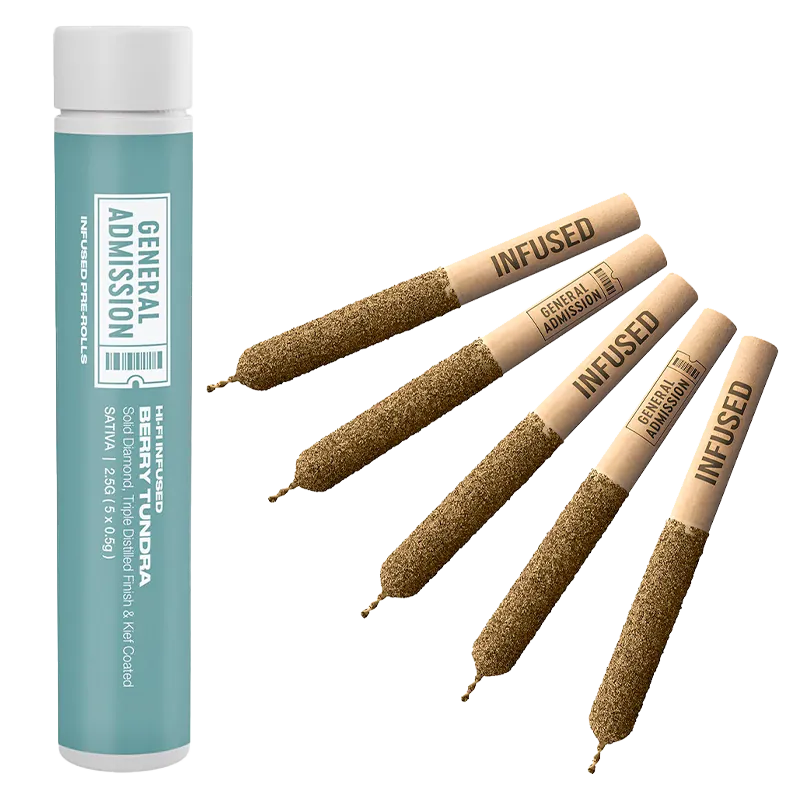 General Admission 2.5 g Berry Tundra Hi-Fi Infused PR 5 x 0.5 g Pre-Rolls