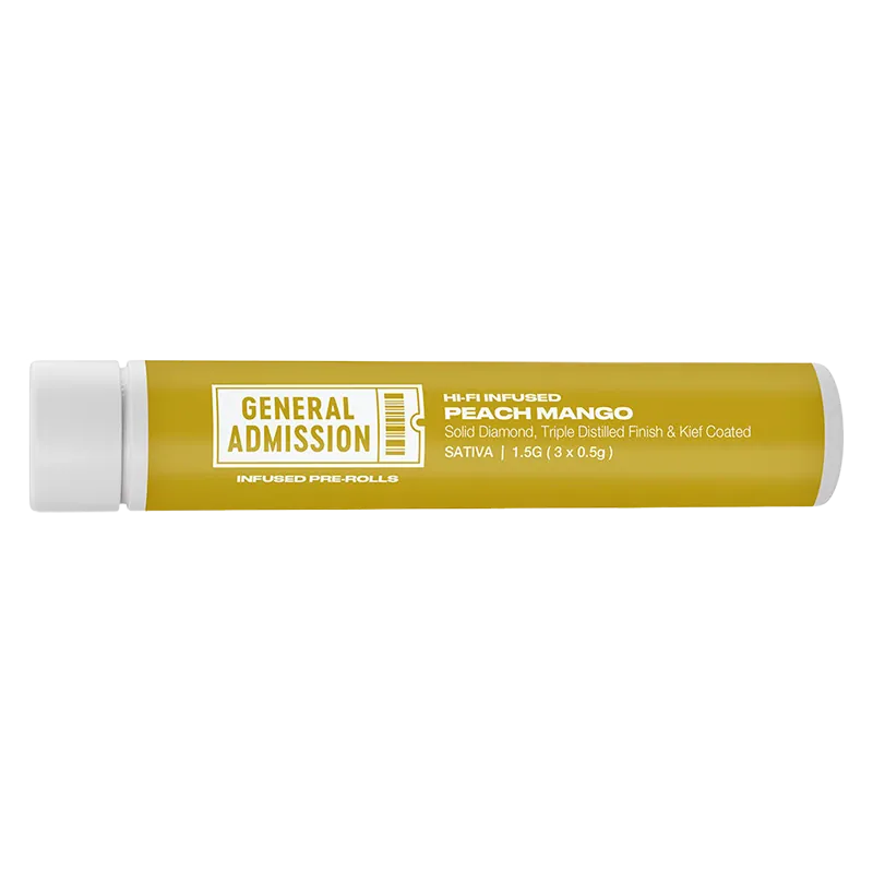 General Admission 1.5 g Peach Mango Hi-Fi Infused PR 3 x 0.5 g Pre-Rolls