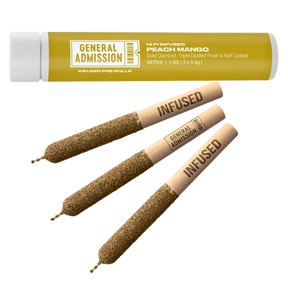 General Admission 1.5 g Peach Mango Hi-Fi Infused PR 3 x 0.5 g Pre-Rolls