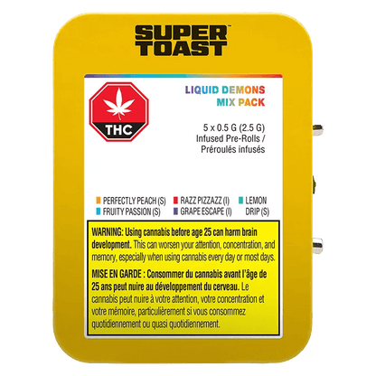 Super Toast 2.5 g Liquid Demons Mix Pack Infused PR 5 x 0.5 g Pre-Rolls