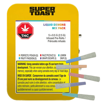 Super Toast 2.5 g Liquid Demons Mix Pack Infused PR 5 x 0.5 g Pre-Rolls