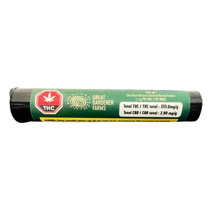 Great Gardener Farms 1 g Fruit Joy Live Rosin Infused PR 1 x 1 g Pre-Rolls