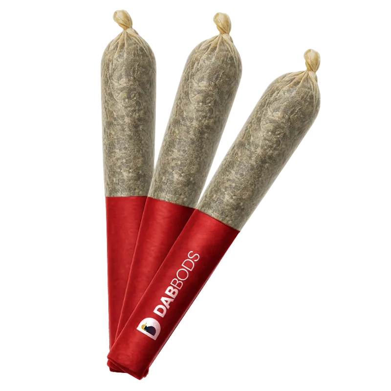 Dab Bods 1.5 g Strawberry Banana 60'S+ Infused PR 3 x 0.5 g Pre-Rolls