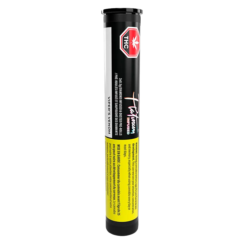 Platinum 1.5 g Vipers Venom Diamond Infused PR 3 x 0.5 g Pre-Rolls